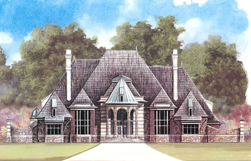 Home Plan Front Elevation of this 3-Bedroom,6431 Sq Ft Plan -106-1156