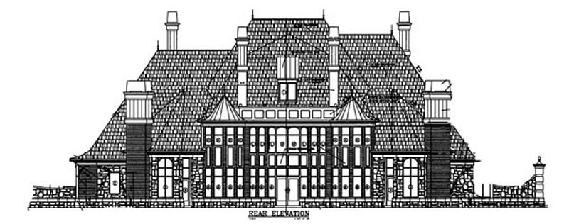 Home Plan Rear Elevation of this 3-Bedroom,6431 Sq Ft Plan -106-1156