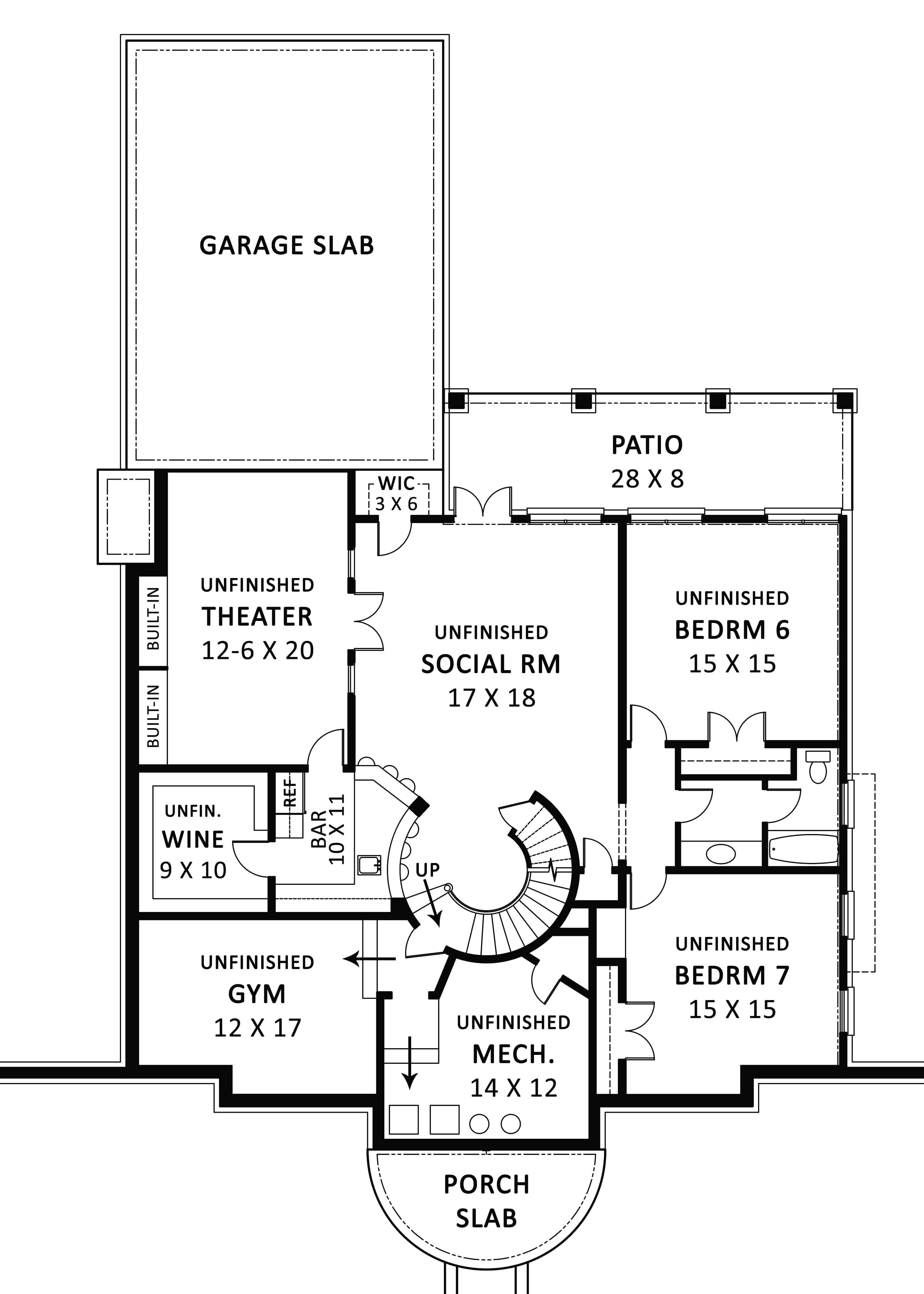Basement of Colonial Plan #106-1162