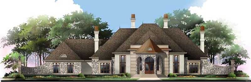 Home Plan Front Elevation of this 4-Bedroom,5082 Sq Ft Plan -106-1165