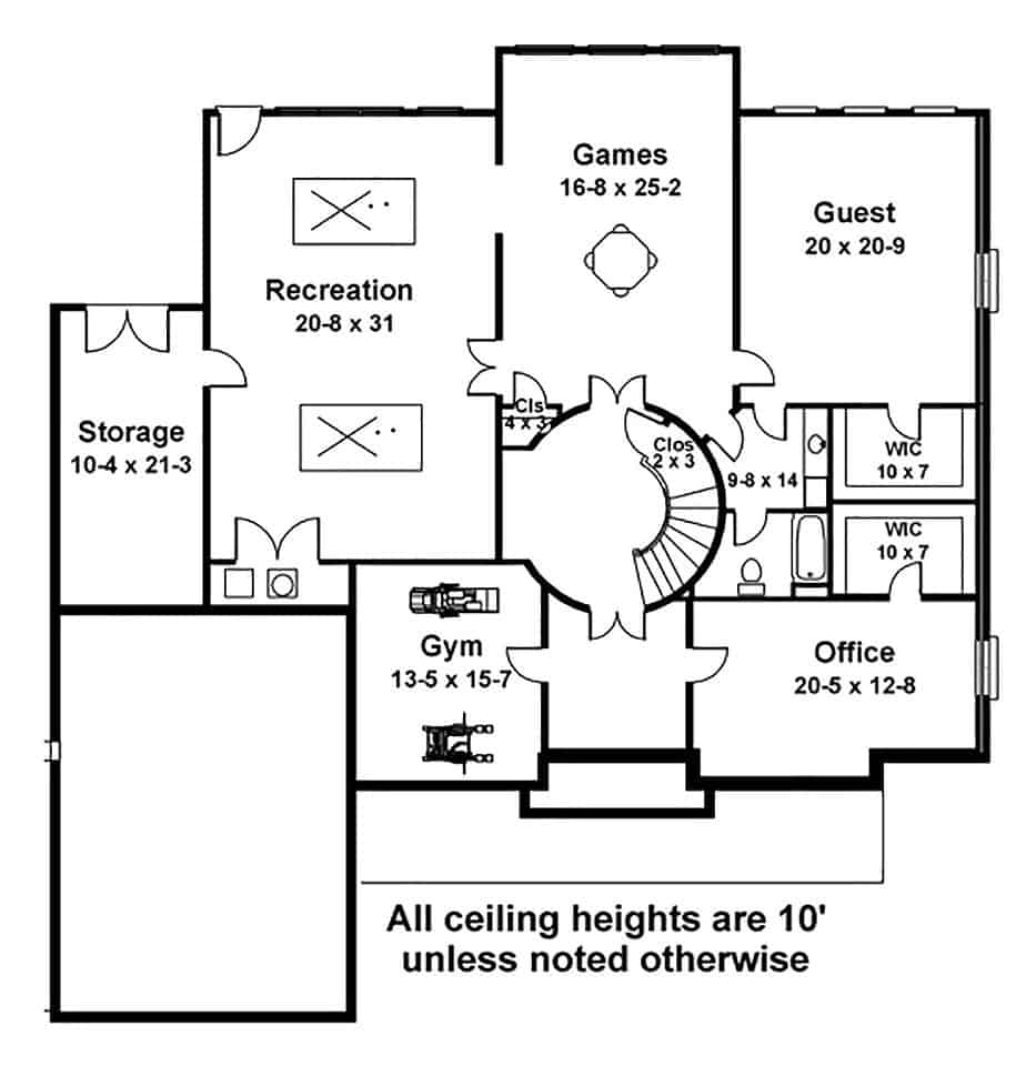 Basement of Colonial Plan #106-1166