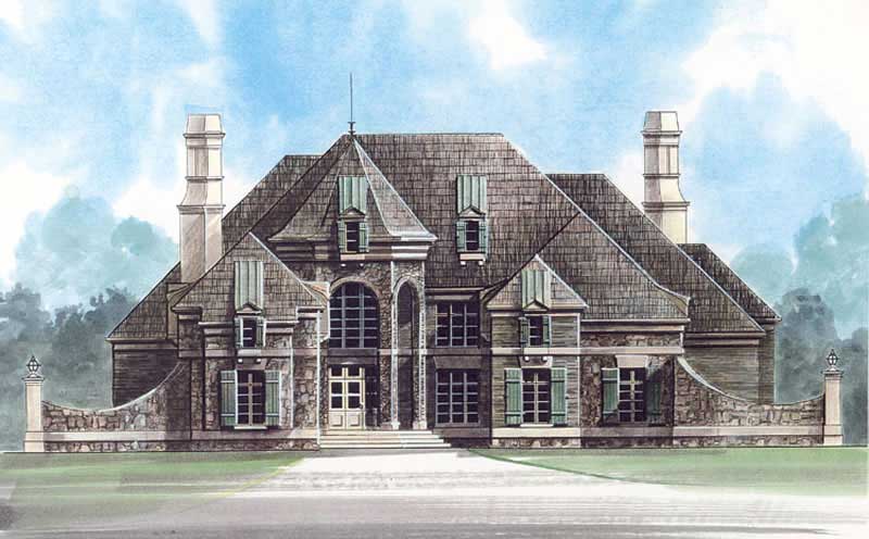 Front View of this 4-Bedroom, 4041 Sq Ft Plan - 106-1167