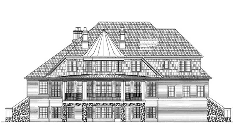 Home Plan Rear Elevation of this 3-Bedroom,2979 Sq Ft Plan -106-1170