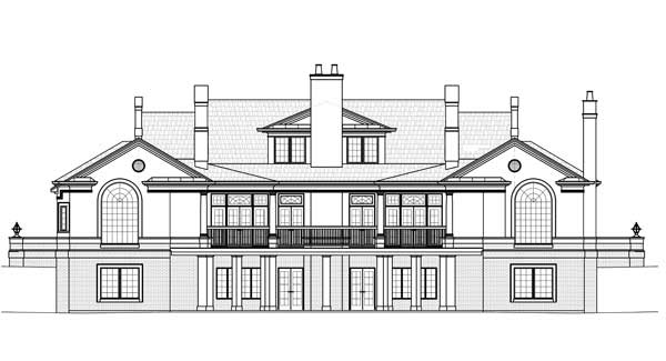 Home Plan Rear Elevation of this 3-Bedroom,3820 Sq Ft Plan -106-1172