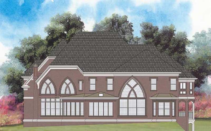 Home Plan Rear Elevation of this 5-Bedroom,3698 Sq Ft Plan -106-1173