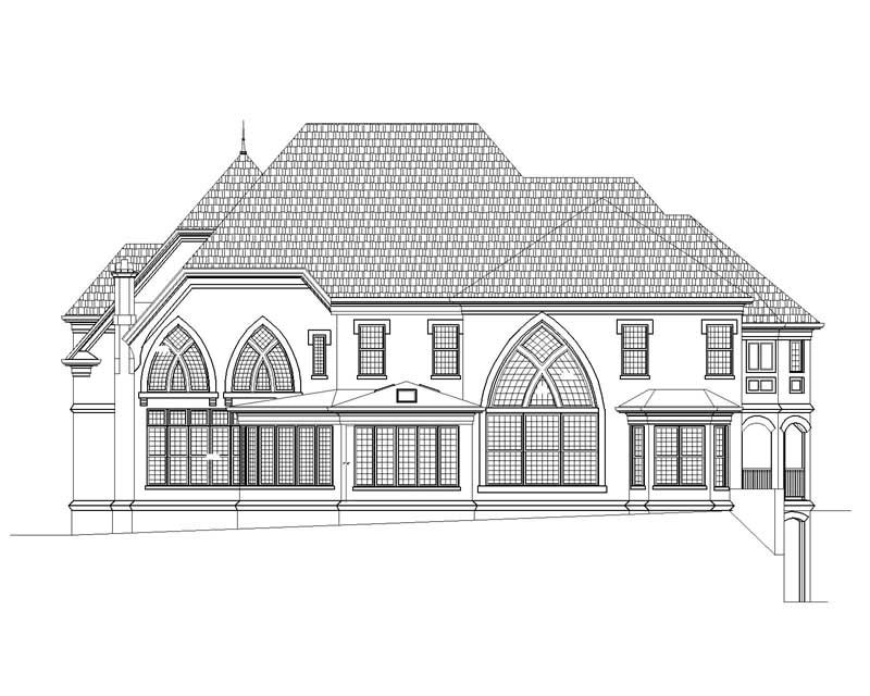 Home Plan Rear Elevation of this 5-Bedroom,3698 Sq Ft Plan -106-1173