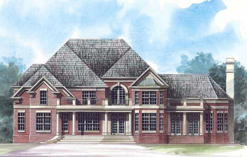 Front View of this 4-Bedroom, 3676 Sq Ft Plan - 106-1174