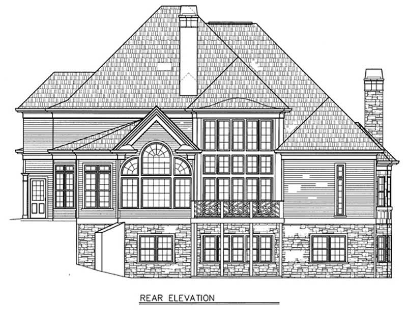 Home Plan Rear Elevation of this 4-Bedroom,3255 Sq Ft Plan -106-1175