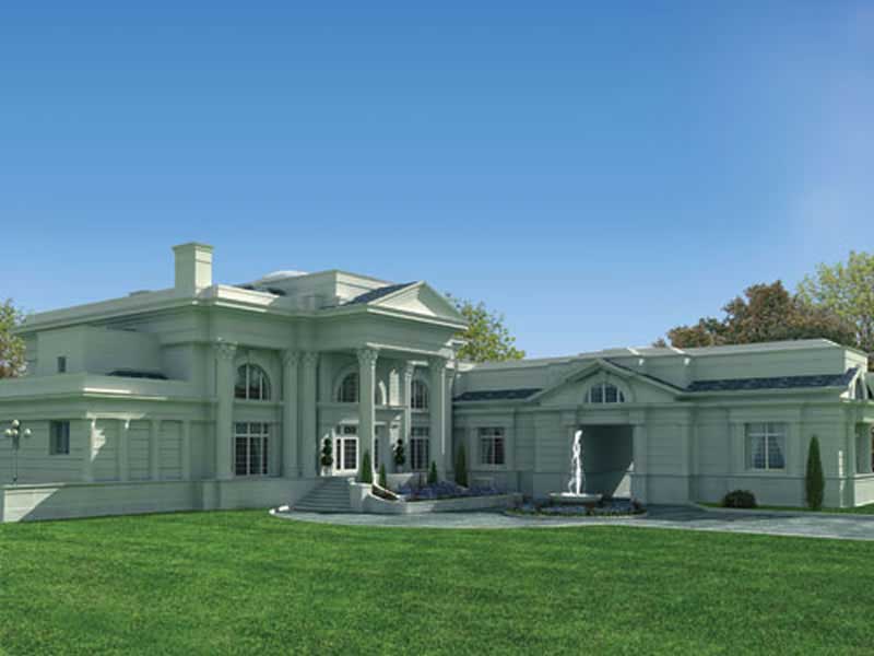 Front elevation of European home (ThePlanCollection: House Plan #106-1179)