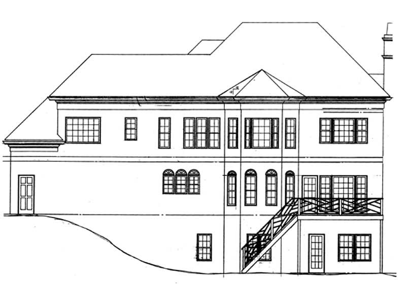 Home Plan Rear Elevation of this 4-Bedroom,2996 Sq Ft Plan -106-1181