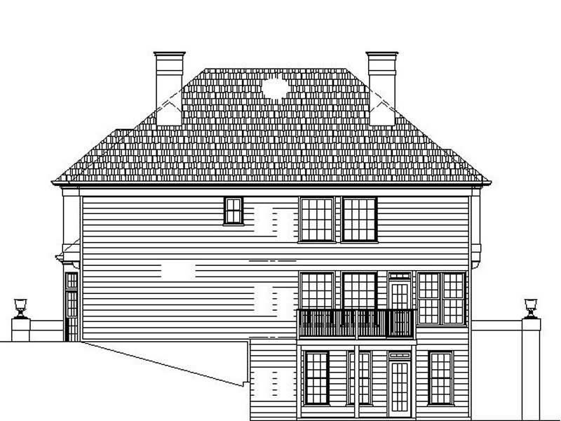 Home Plan Rear Elevation of this 4-Bedroom,2663 Sq Ft Plan -106-1183