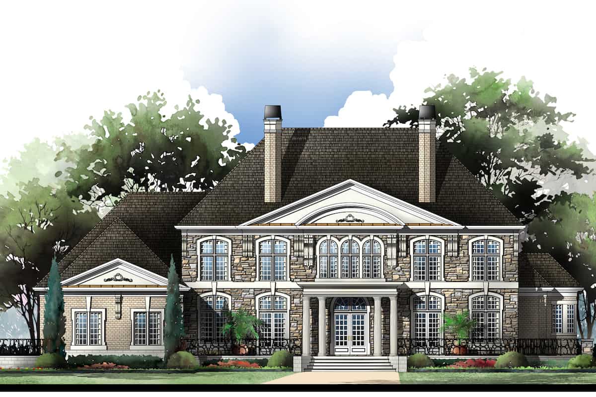 Front View of this 5-Bedroom, 5691 Sq Ft Plan - 106-1185