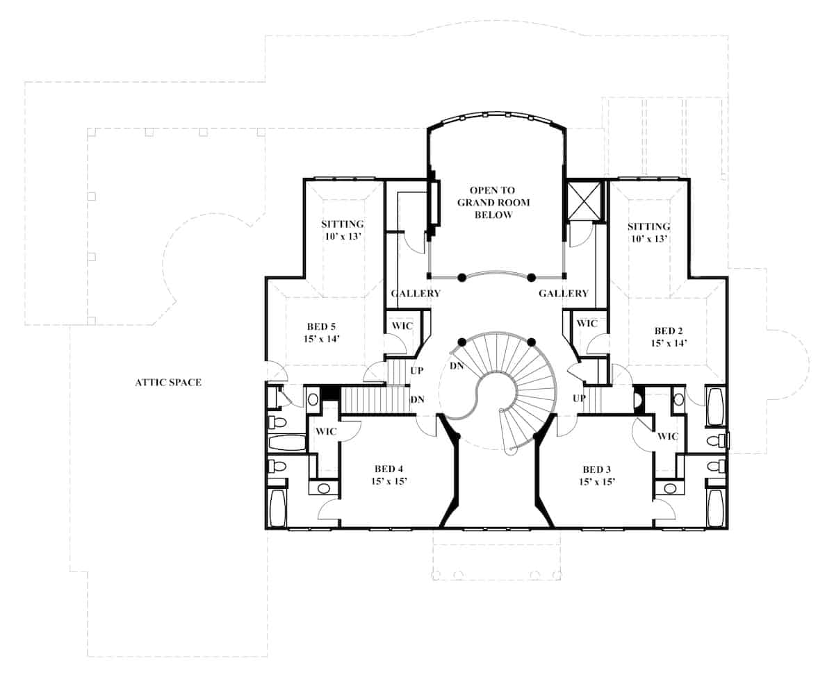 Upper Level of Colonial Plan #106-1185