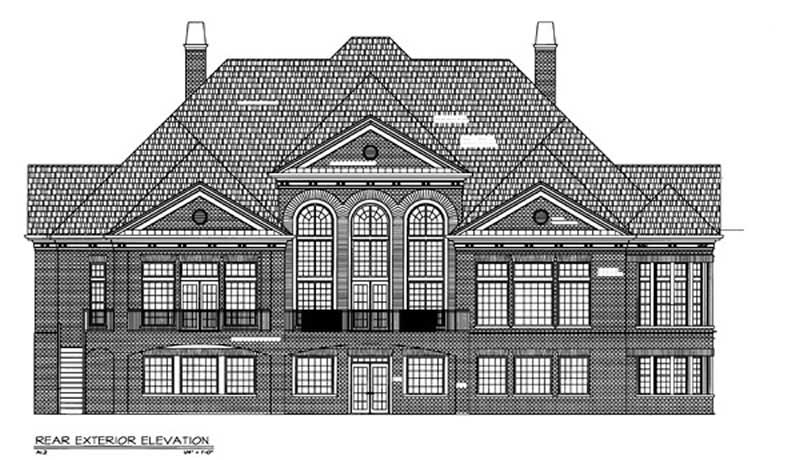 Home Plan Rear Elevation of this 3-Bedroom,5282 Sq Ft Plan -106-1188