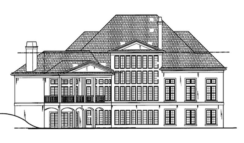 Home Plan Rear Elevation of this 3-Bedroom,5258 Sq Ft Plan -106-1189