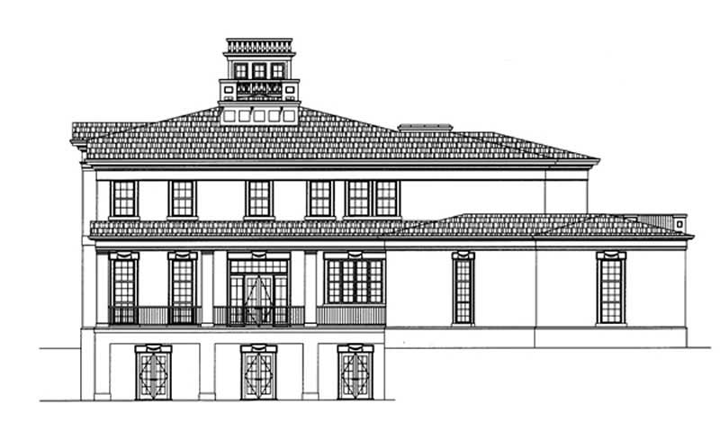 Home Plan Rear Elevation of this 4-Bedroom,5613 Sq Ft Plan -106-1191