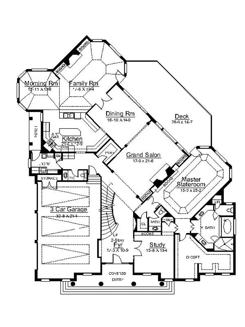 Floor Plan First Story of Colonial Plan #106-1192