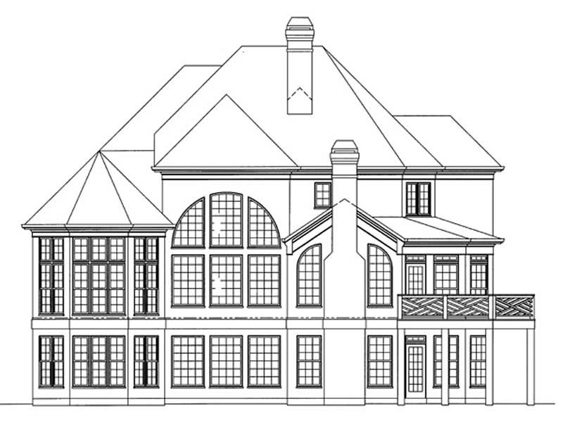 Home Plan Rear Elevation of this 4-Bedroom,3065 Sq Ft Plan -106-1194