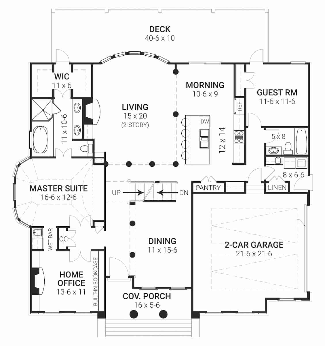 Main Level of Georgian Plan #106-1199
