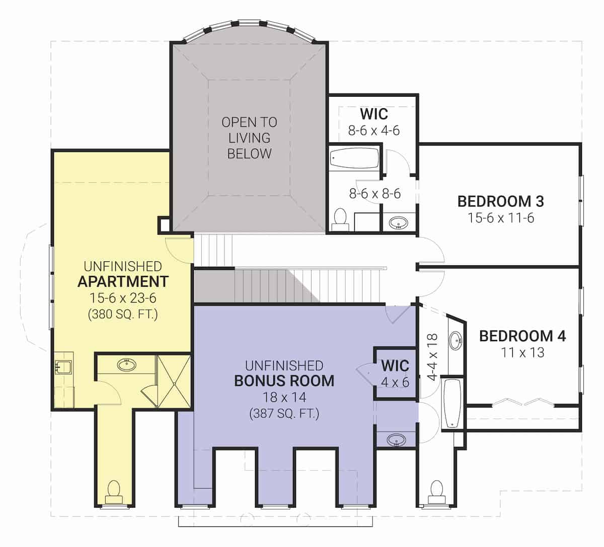 Upper Level of Georgian Plan #106-1199