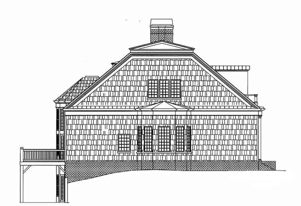 Home Plan Left Elevation of this 3-Bedroom,2603 Sq Ft Plan -106-1199