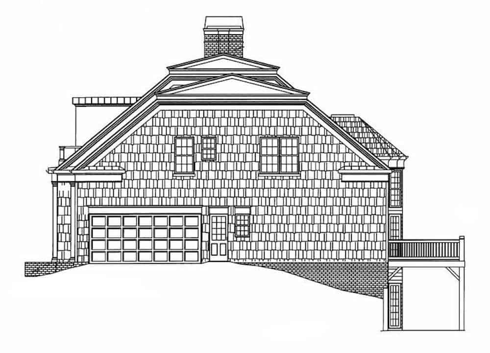 Home Plan Right Elevation of this 3-Bedroom,2603 Sq Ft Plan -106-1199