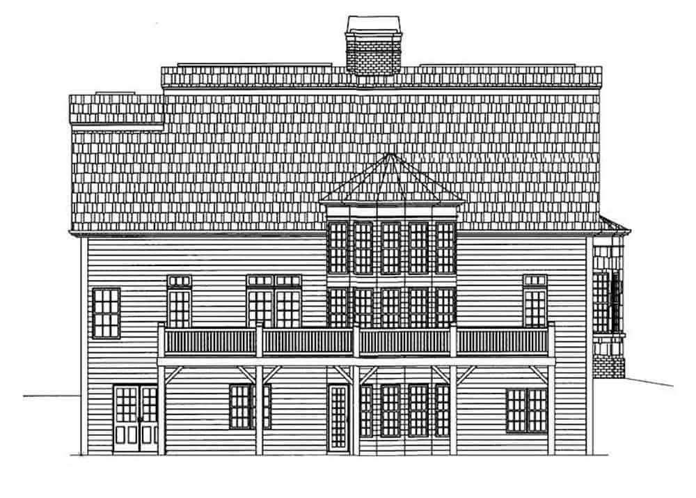 Home Plan Rear Elevation of this 3-Bedroom,2603 Sq Ft Plan -106-1199