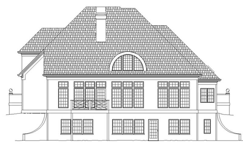 Home Plan Rear Elevation of this 4-Bedroom,2626 Sq Ft Plan -106-1201