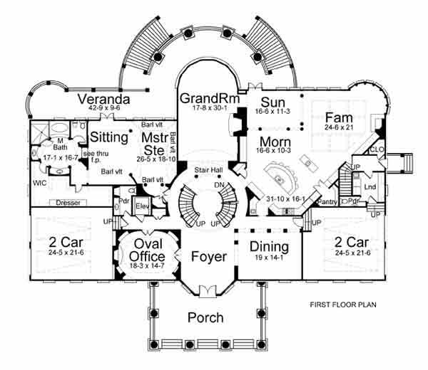 Main Level of Colonial Plan #106-1206