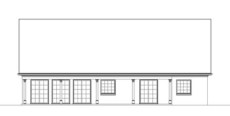 Home Plan Rear Elevation of this 3-Bedroom,1775 Sq Ft Plan -106-1212