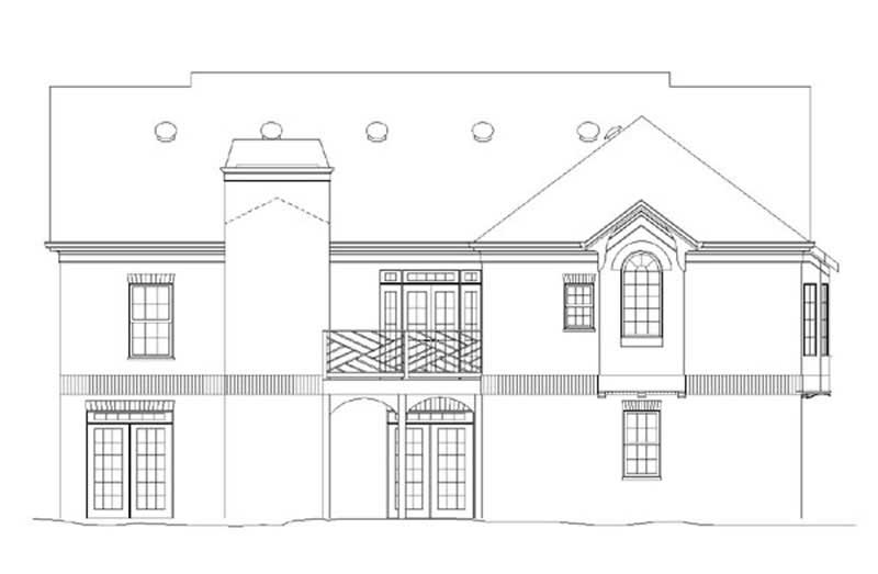 Home Plan Rear Elevation of this 4-Bedroom,1940 Sq Ft Plan -106-1214