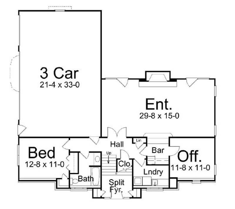 Floor Plan Basement of European Plan #106-1214
