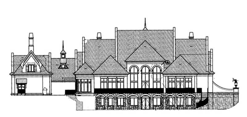 Home Plan Rear Elevation of this 5-Bedroom,6079 Sq Ft Plan -106-1218
