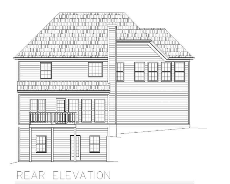 Home Plan Rear Elevation of this 3-Bedroom,1653 Sq Ft Plan -106-1220