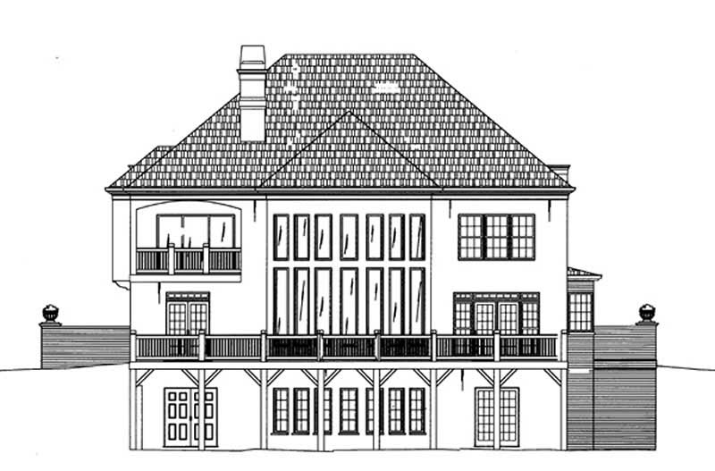 Home Plan Rear Elevation of this 4-Bedroom,3073 Sq Ft Plan -106-1226