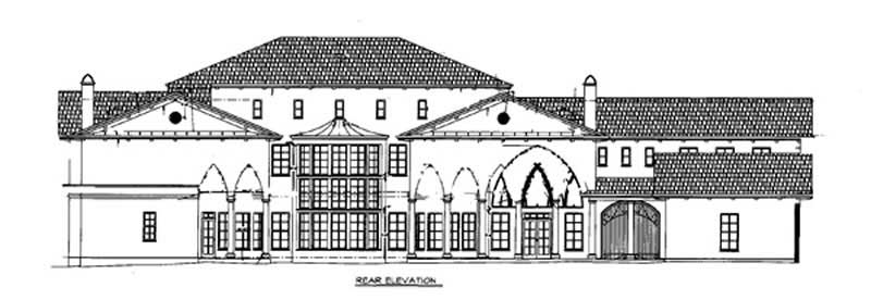 Home Plan Rear Elevation of this 5-Bedroom,6747 Sq Ft Plan -106-1234