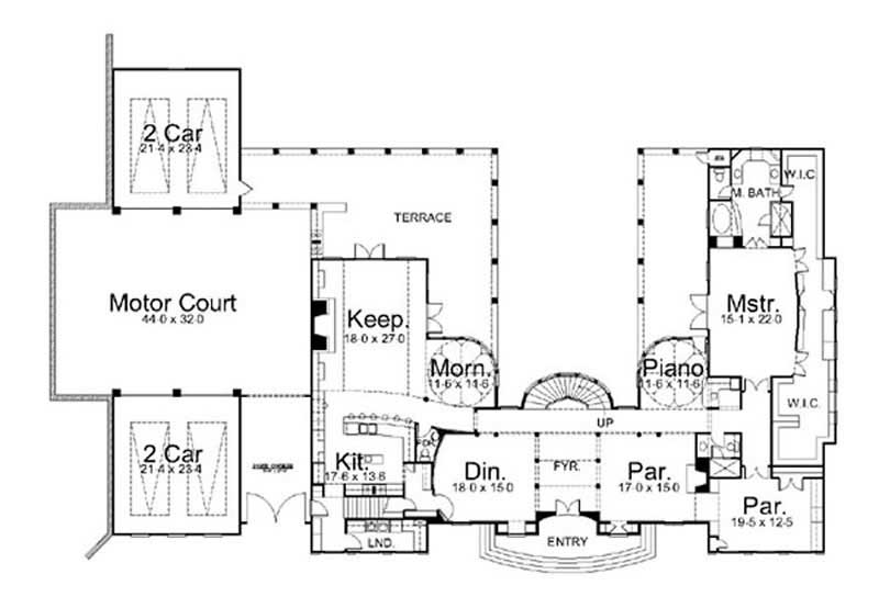 Floor Plan First Story of Colonial Plan #106-1234