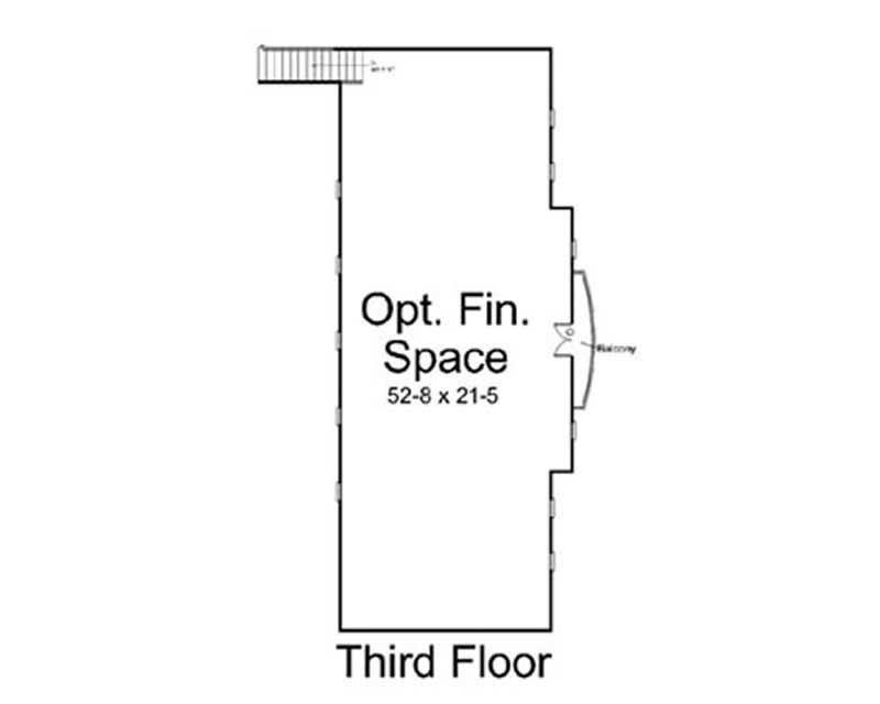 Floor Plan Third Story of Colonial Plan #106-1234