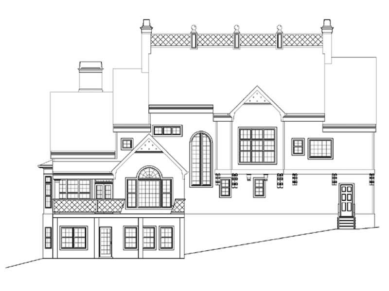 Home Plan Rear Elevation of this 4-Bedroom,3276 Sq Ft Plan -106-1236