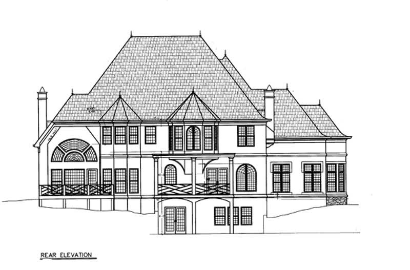 Home Plan Rear Elevation of this 4-Bedroom,3966 Sq Ft Plan -106-1237