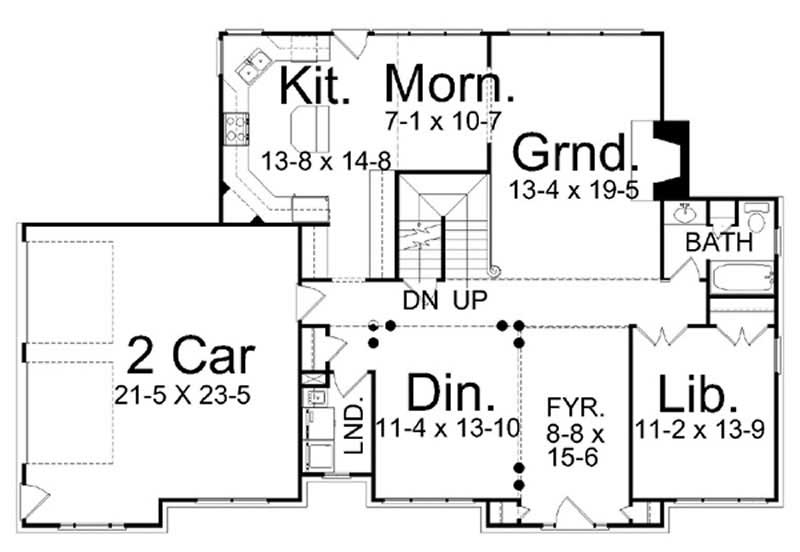 Floor Plan First Story of European Plan #106-1238