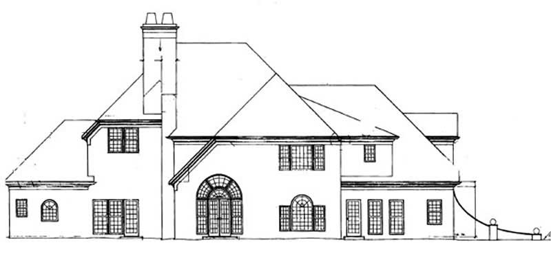 Home Plan Rear Elevation of this 4-Bedroom,3543 Sq Ft Plan -106-1240