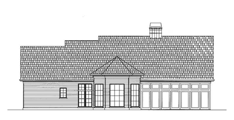 Home Plan Rear Elevation of this 4-Bedroom,2845 Sq Ft Plan -106-1242