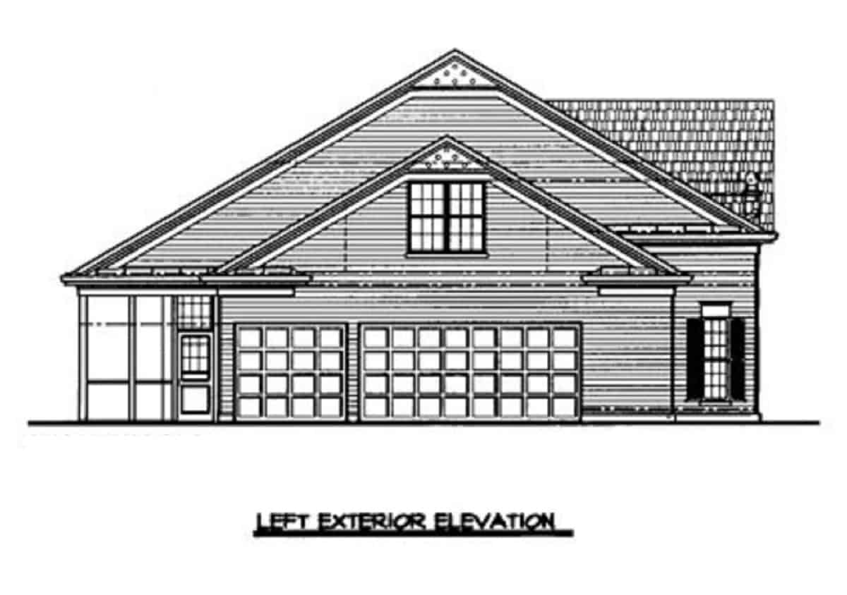 Home Plan Left Elevation of this 4-Bedroom,2845 Sq Ft Plan -106-1242