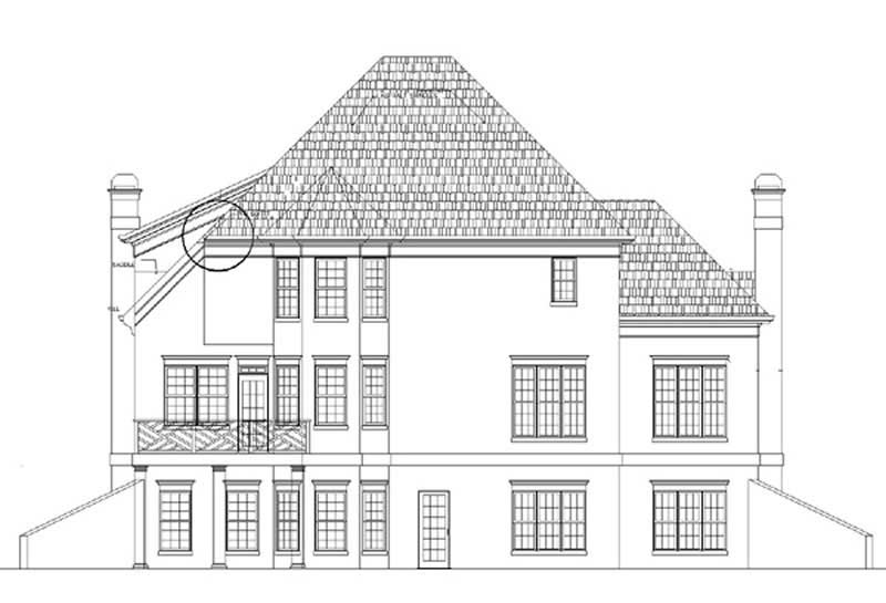 Home Plan Rear Elevation of this 4-Bedroom,2786 Sq Ft Plan -106-1245