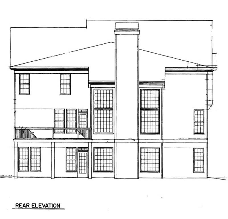 Home Plan Rear Elevation of this 5-Bedroom,2780 Sq Ft Plan -106-1247