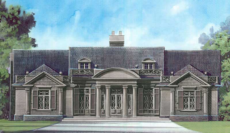 Home Plan Front Elevation of this 3-Bedroom,2834 Sq Ft Plan -106-1249