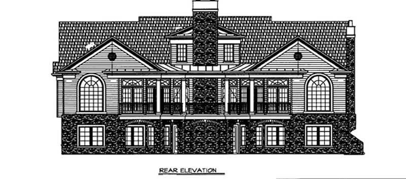 Home Plan Rear Elevation of this 3-Bedroom,2834 Sq Ft Plan -106-1249