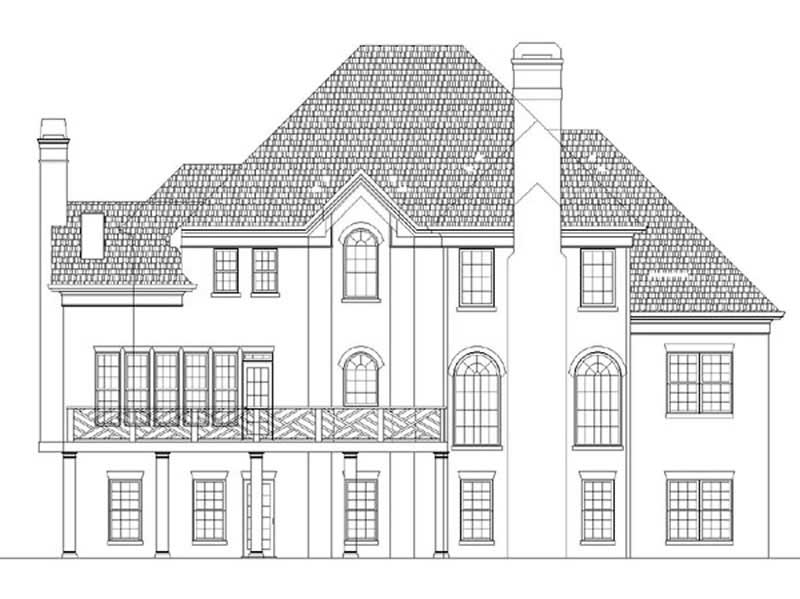 Home Plan Rear Elevation of this 4-Bedroom,2861 Sq Ft Plan -106-1252
