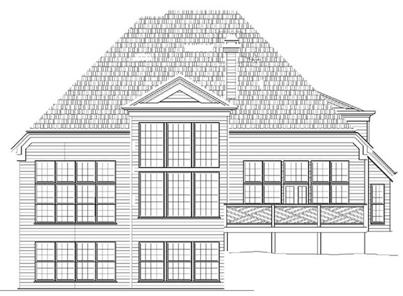 Home Plan Rear Elevation of this 4-Bedroom,2870 Sq Ft Plan -106-1254